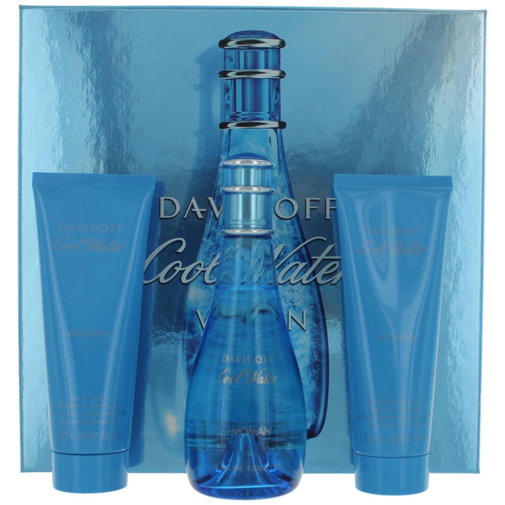 Bottle of Cool Water by Davidoff, 3 Piece Gift Set for Women